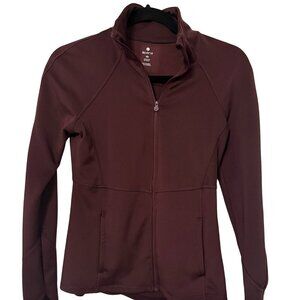Apana Burgundy Full-Zip Athletic Jacket Size XS